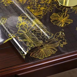 PVC Plastic Tablecloth Soft Glass Clear Waterproof Table Cloth Rectangular Tea Table Dust Cover Party Hotel Thickened Table Mat