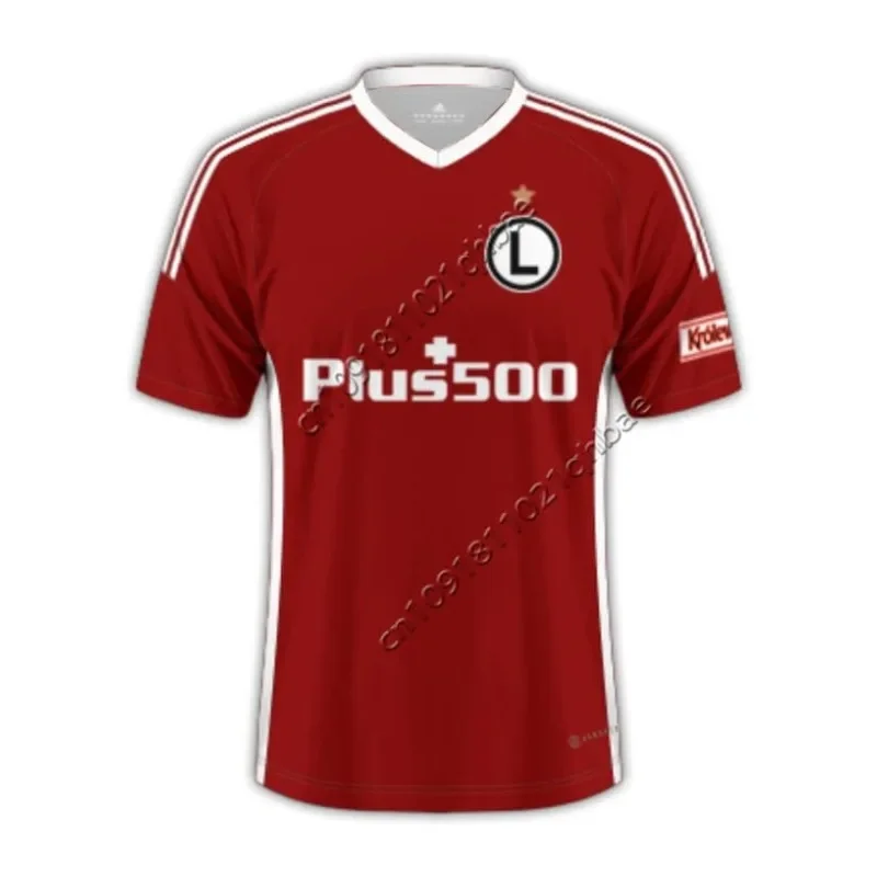 قميص كرة القدم البولندية للرجال Legia Warsaw Classic Plus 500 لكرة القدم للبالغين/الأطفال جيرسي تدريب كبير الحجم قابل للتنفس