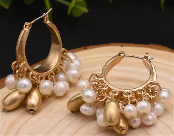 

HABITOO 100% Handwork Natural White 6-7mm Freshwater Pearl Earrings 14k Filled Gold Ladies Pearl Earrings Jewelry Gift for Women