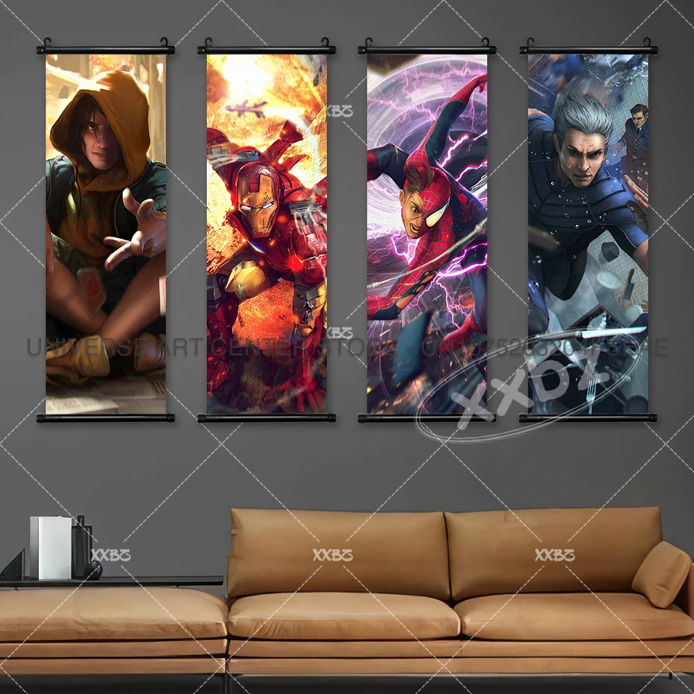 Marvel Poster Captain America Muurschildering Deadpool Home Decor Spider-Man Muurkunstwerk Hulk Hangend Schilderij Iron Man Scrolls Foto