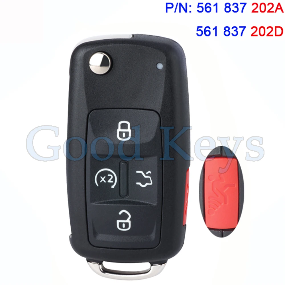 Keyecu 561837202d 561837202a chave remota fob para volkswagen golf beetle cc eos caravelle multivan sharan para assento 2014 2015