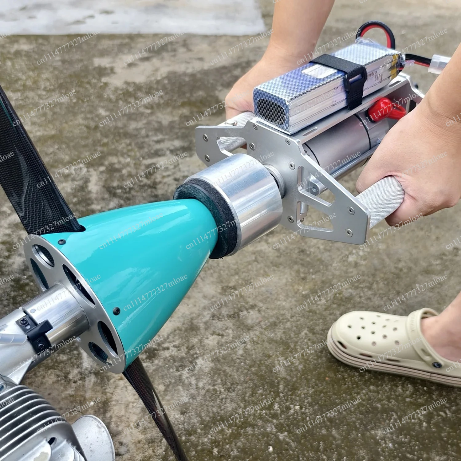 Upgraded  CNC Aluminum DOUBLE-HANDLE Starter for 80CC-250CC RC Gas Airplane