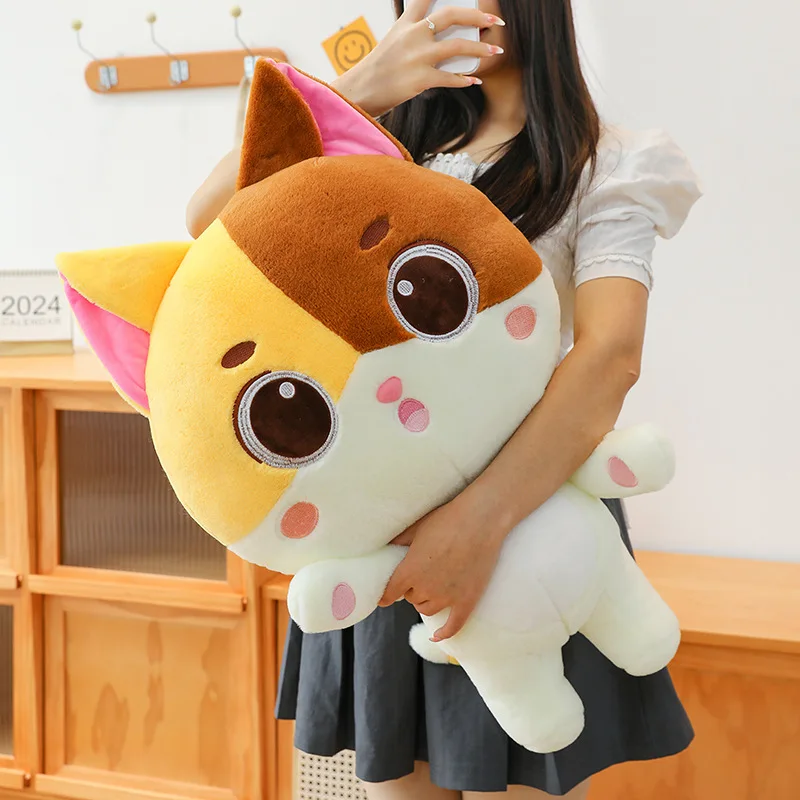 Jouet en peluche chat Kawaii, chaton mignon, poupée en peluche pour enfants, oreiller de sommeil câlin, poupée douce, cadeau d'anniversaire et de noël pour enfants