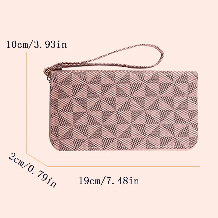 Zipper Clutches Purse Wristlet Wallet Phone Holder Card Holder Lady Gift Fashion Long Wallets for Women