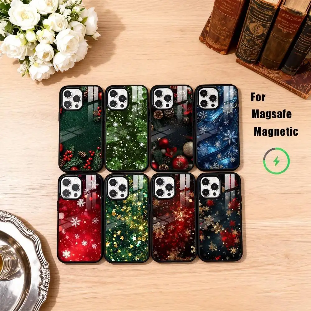 

Christmas Art Decorations Phone Case For iPhone17,16,15,14,13,12,11 Plus,Pro Max Magnetic For Magsafe Wireless Charging