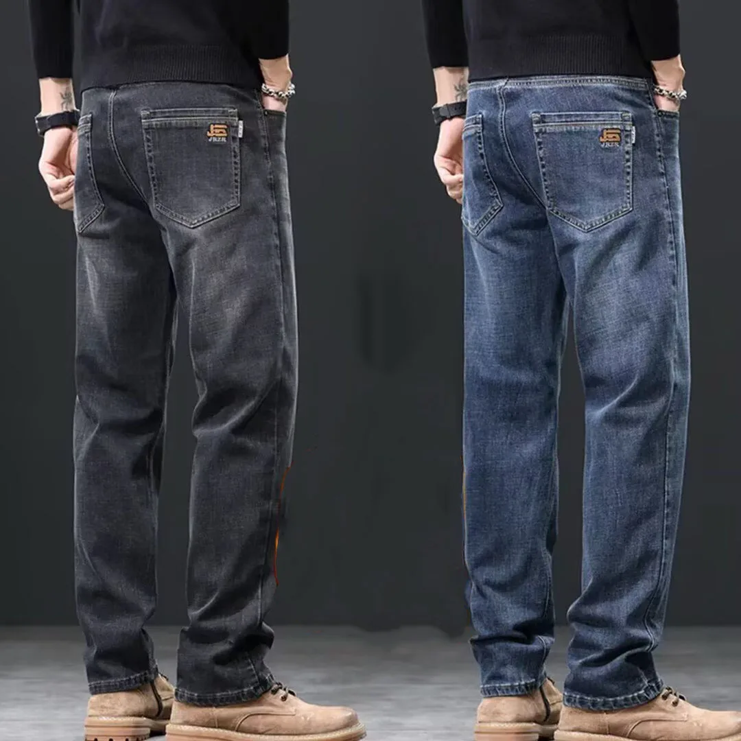 Men's Casual Business Loose Straight  Stretch Jeans Denim Pants