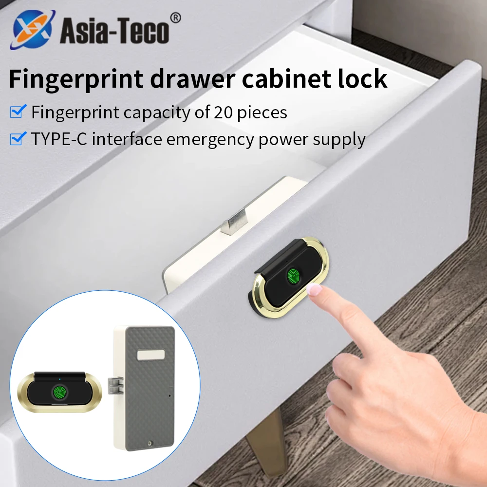 

Biometric Fingerprint Lock Anti-theft Smart Drawer Lock Keyless Fingerprint Security Furniture Invisible Wired Door Hidden Lock