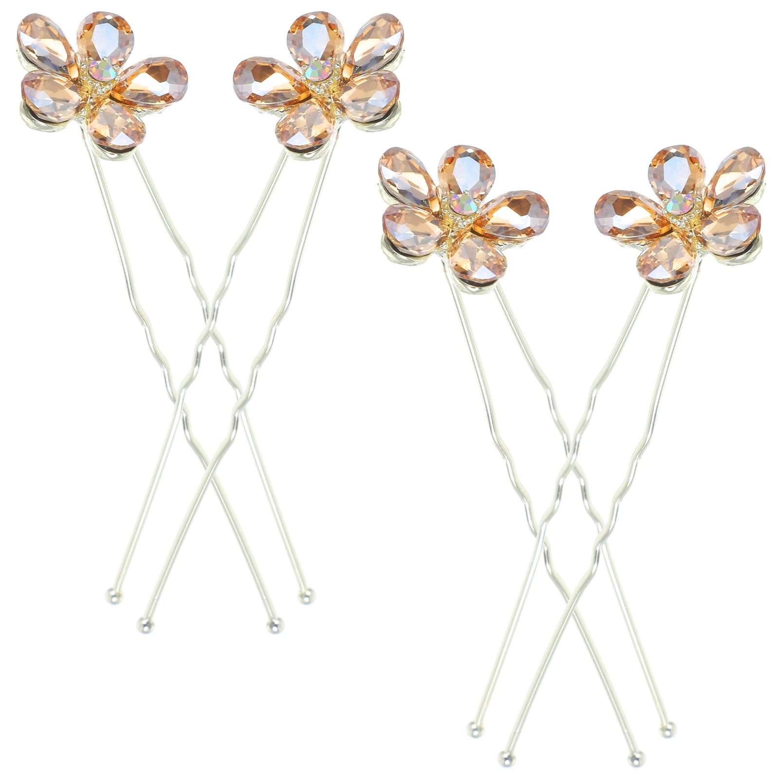 

4 Pcs U Shaped Hairpin Rhinestone Wedding Bridal Hair Accessories for Women Comfortable Grip without Scratching