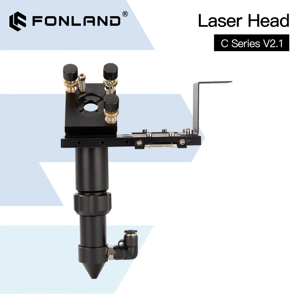 FONLAND C-serie CO2-laserkop Dia.18 FL38.1 & Dia.20 FL50.8 / 63.5/101.6mm Mount voor lasergravure snijmachine (zwart)