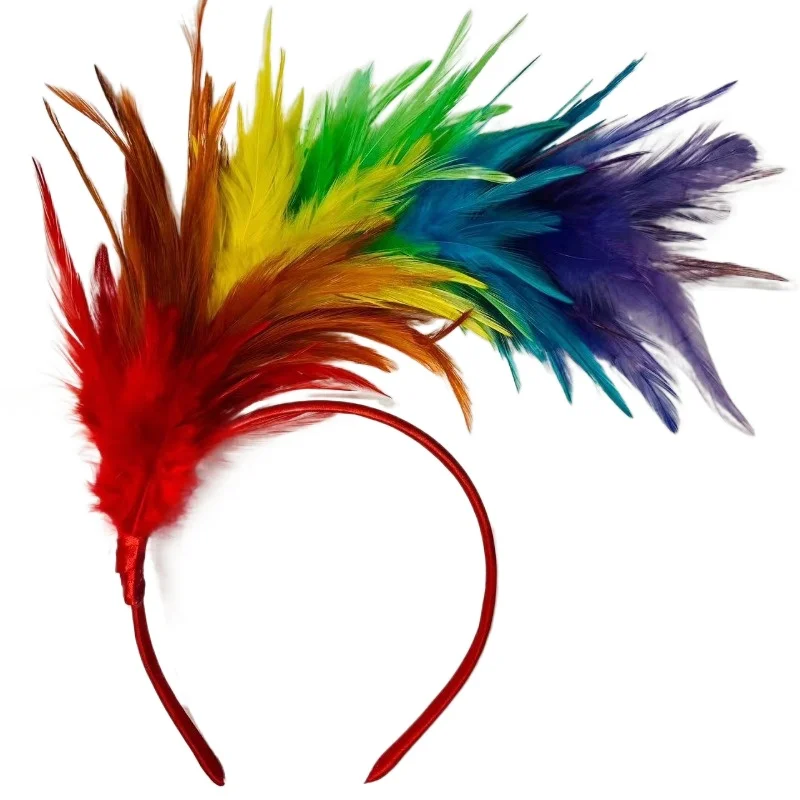 pretty Women Colorful Feather Hair Hoop Fashion Headband Hair Bands Girls head jewelry Piece Hairband Birthday Hair Accessories