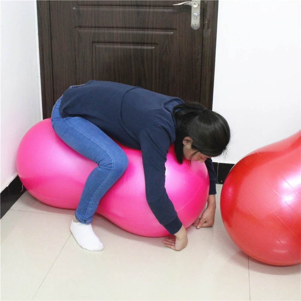 

Pink Thicken Anti Burst Peanut Yoga Ball Balancer Exercising Ball for Fitness Balance Strength Training Pilates Gym Workouts