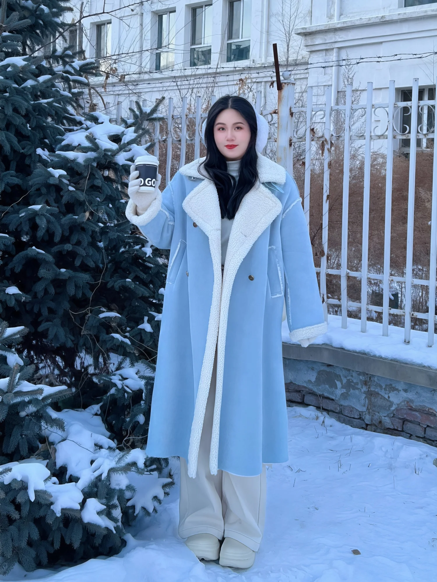 

Trendy plus Size Winter Long Jaet with Collar Fce Casual Versatile Sli Top for Women Commute Polyester Fiber