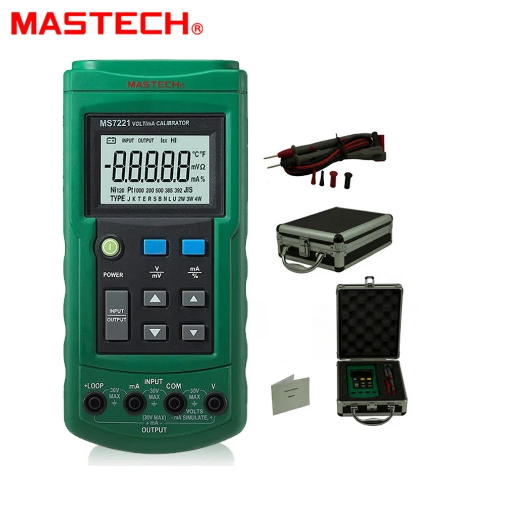 Mastech MS7221 Volt/mA Voltage Current Calibrator Source/Output Step DC 0-10V 0-24mA Tester Meter