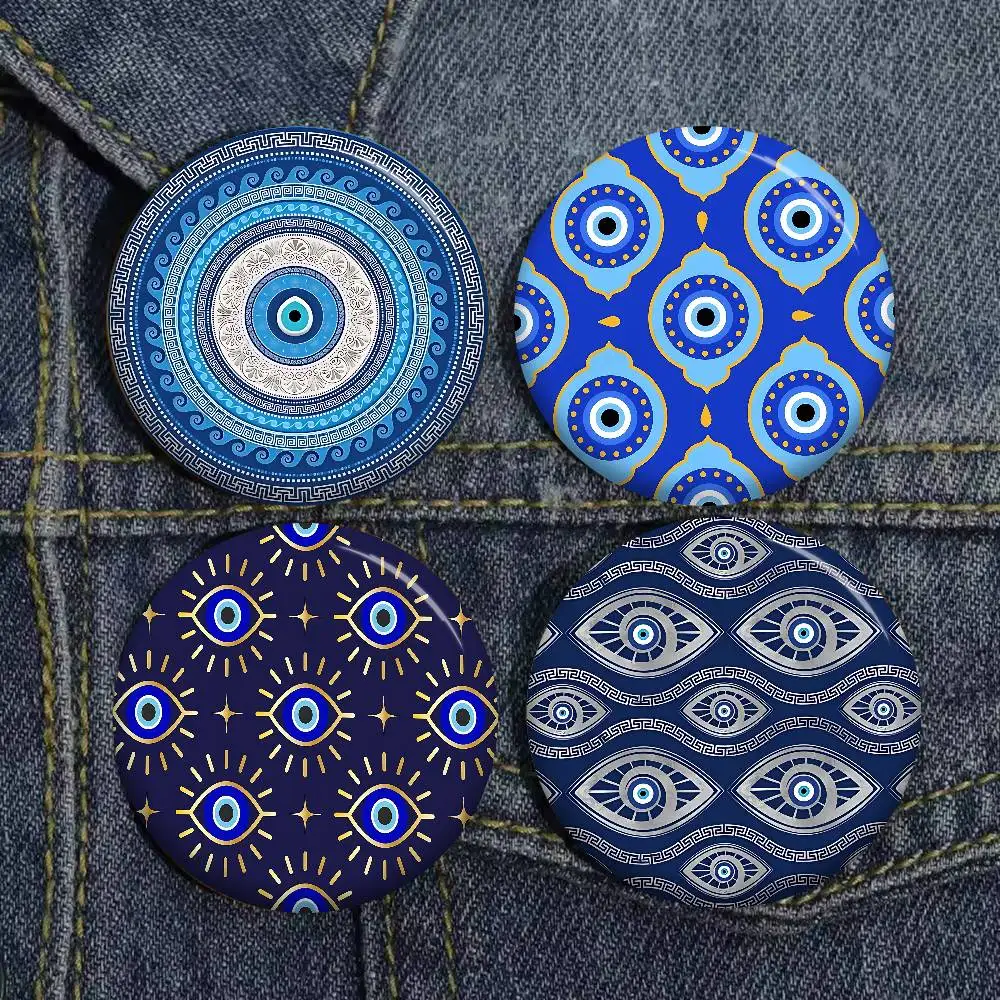 Turkey Evil Eye Lucky Tinplate Soft Button Pin Brooch Metal Badge Custom Jewelry Accessories Hat Bag Lapel