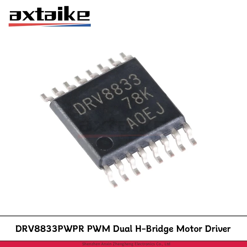 

10PCS DRV8833 DRV8833PWPR DRV8833PWP HTSSOP-16 SMD Chip 1.5A 2.7V - 10.8V PWM Dual H-Bridge Motor Driver IC