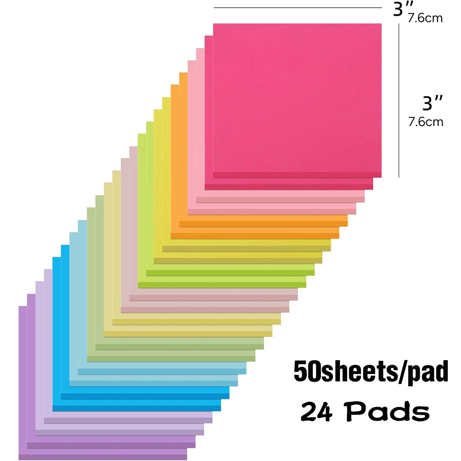 12 Pads / 24 Pads Sticky Notes 3X3 Inch Memopad School Stationery Office Gift Mix Colors