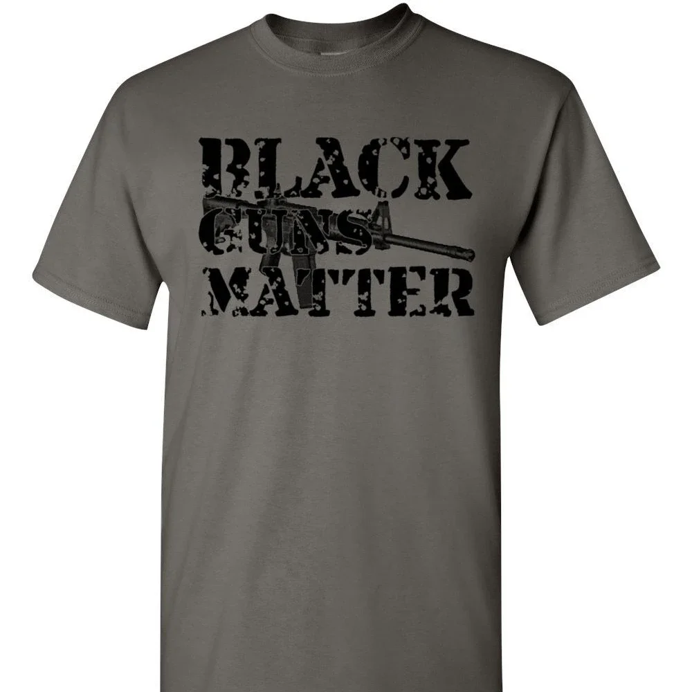 Black Guns Matter. 2nd Amendment Gun Rights AR-15 Assault Rifle T Shirt New 100% Cotton Short Sleeve O-Neck Casual Mens T-shirt