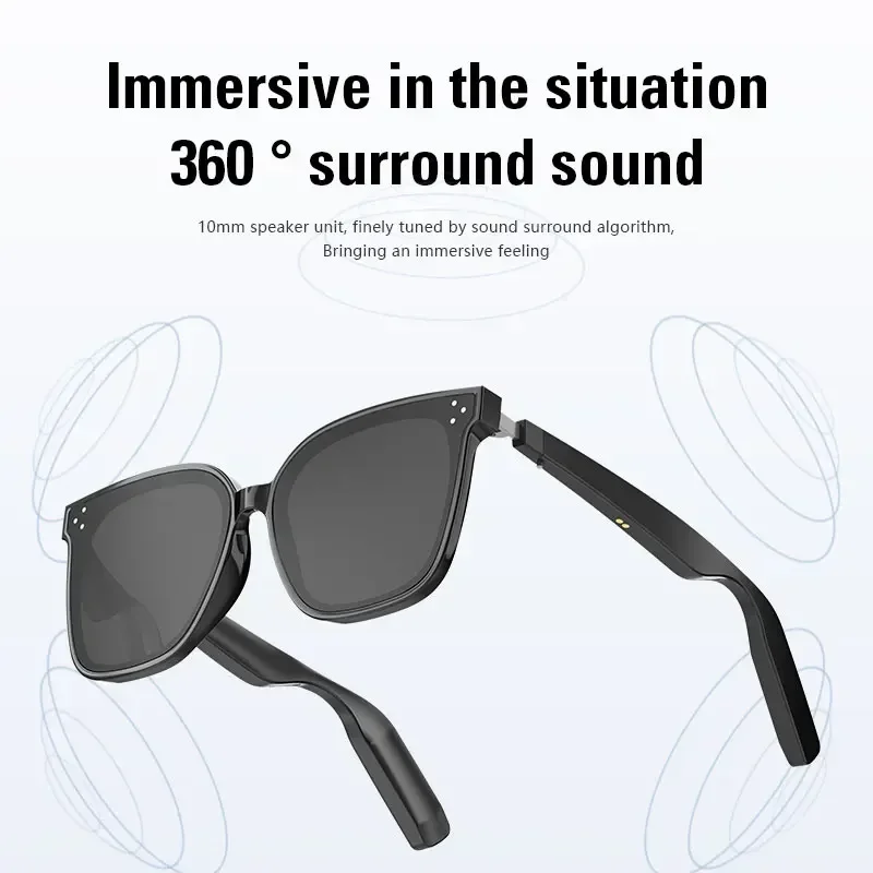 2024 Intelligent Glasses Smart Bluetooth Audio Surround Sound UV400 Remote Control Photography Voice Assistant Driving Glasses