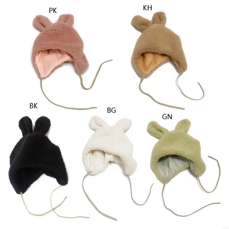 

95AE Winter Toddlers Kids Hat 3D Cartoon Ear for Protection Cap Children Thicken Warm Hat