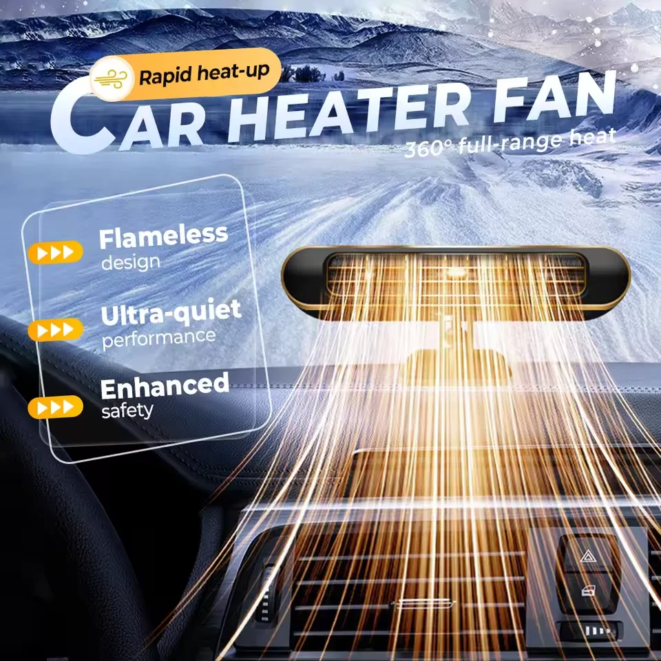 200W Electric Car Heater Air Cooler Fan 12V Portable Demister Defroster Heating Fan  Dryer Windshield Defogging Accessories 2026