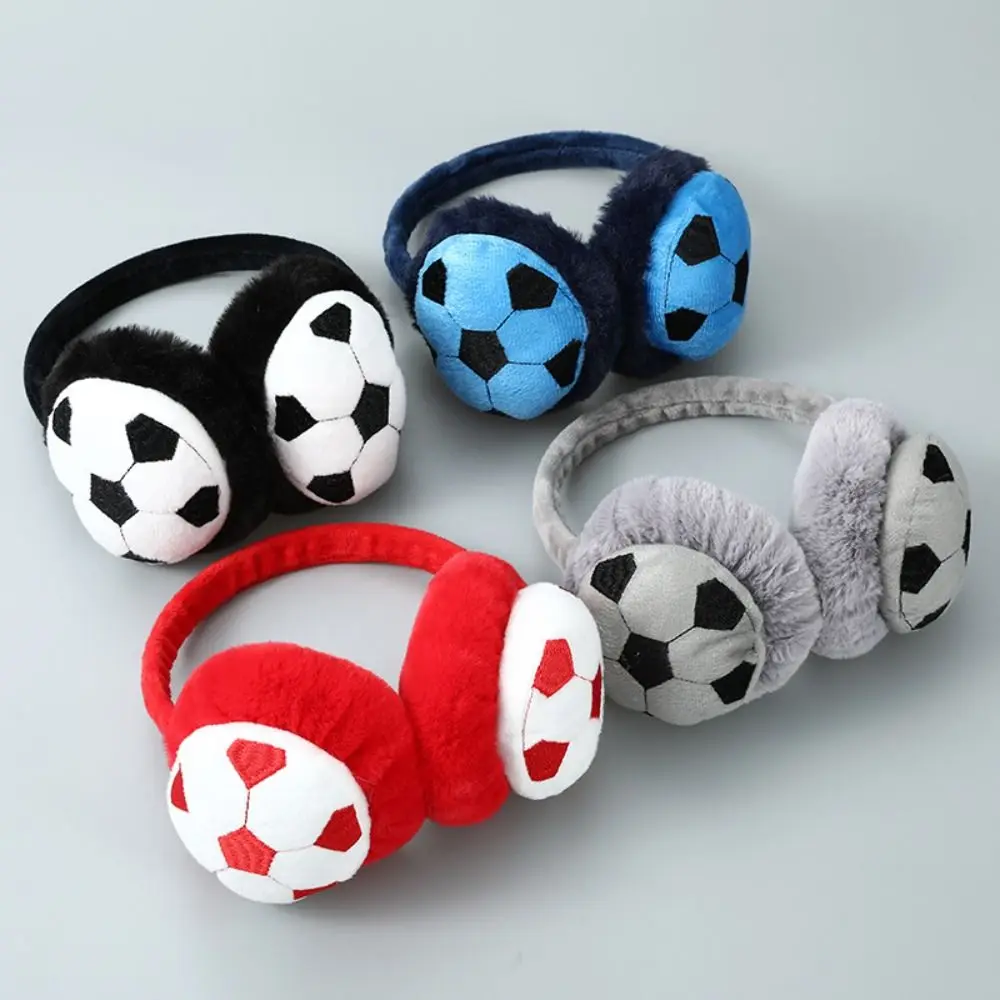 Plush Ear Warmer para crianças, manter a tampa da orelha quente, anti-congelamento, Earmuffs futebol, engrosse, presentes de moda para crianças