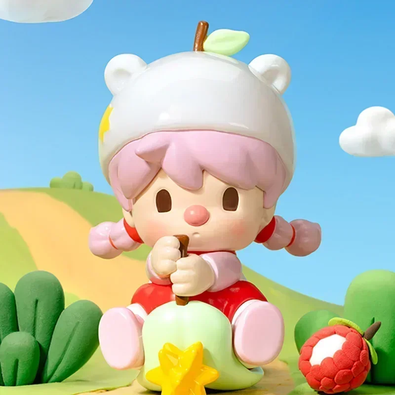 POP MART Sweet Bean Fruit World Adventure Series Scatola cieca Scatola misteriosa Ornamenti Kawaii Figurine Decorazioni per la casa Modello da tavolo Bambola