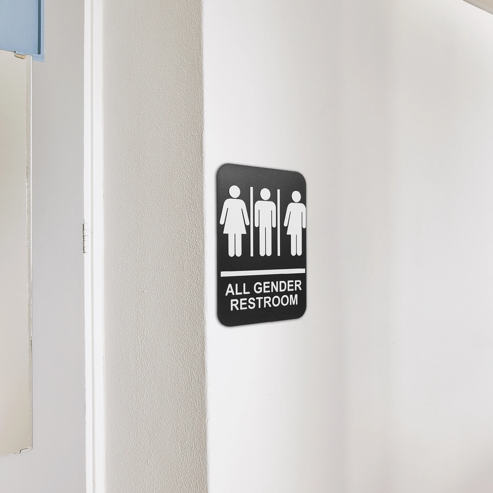 

Braille Restroom Sign Decorations ABS Material Wall Bathroom Signs for Door Business Office Modern Classic Design