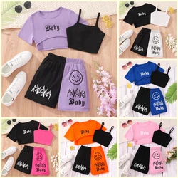 Summer Set Girl Clothes 8 9 10 11 12 Years Old Purple Sports Outfit Teen Girls Basketball Uniform Casual Kids Girl Outdoor Suit