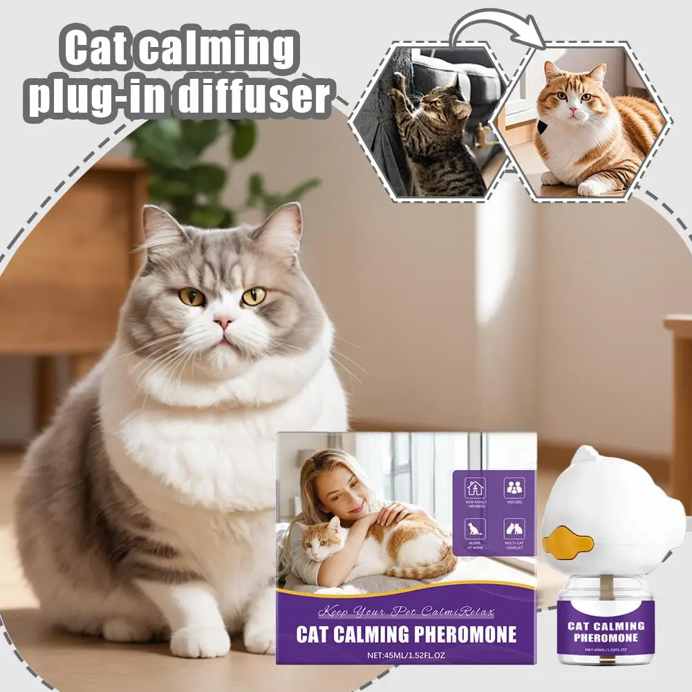 Pet Emotional Soothing Device Electric Heating Plug-In Cats Pheromone Relaxants Reduce Scratching Disorderly Urination Behavior