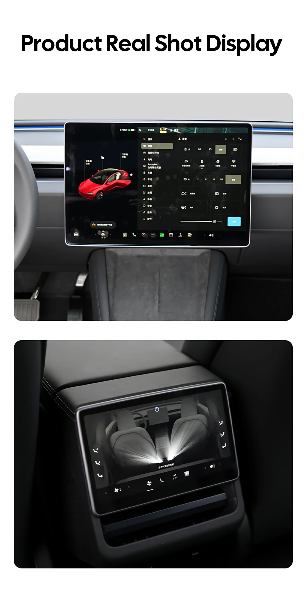 Displayschutzfolie aus gehärtetem Glas, passend für 2026 Tesla Model Y L 6-Sitzer Juniper Launch, 16-Zoll-Frontdisplay, Rückseiten-Displayschutzfolien-Set – Detail 5