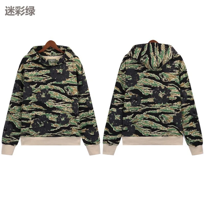 DENIM TEARS brand crosses Europe and America, selling best-selling foam hooded sweatshirts in camouflage for men and women