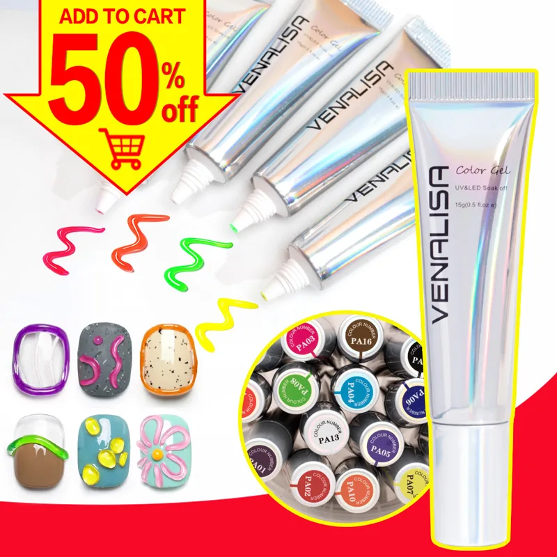 

Venalisa 15g Korean Pudding Gel 5D Solid Stereo Adhesive Jelly Gel Nail Design New Formula NoWipe Soak Off UV LED Gel Polish