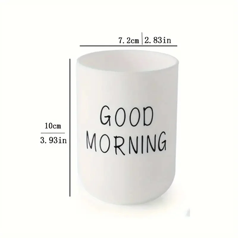 1pc/2pcs/3pcs Slogan Graphic Mouthwash Cup, Simple Couple Toothbrush Cup, Plastic Gargle Cup, Bathroom Tumbler, Bathroom Accesso