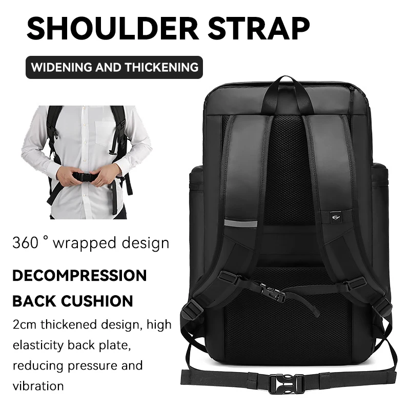 45L Mens Business Backpack Large Capacity Outdoor Multifunctional Mountaineering Bags Waterproof Travel Backpacks 17.3in Laptop