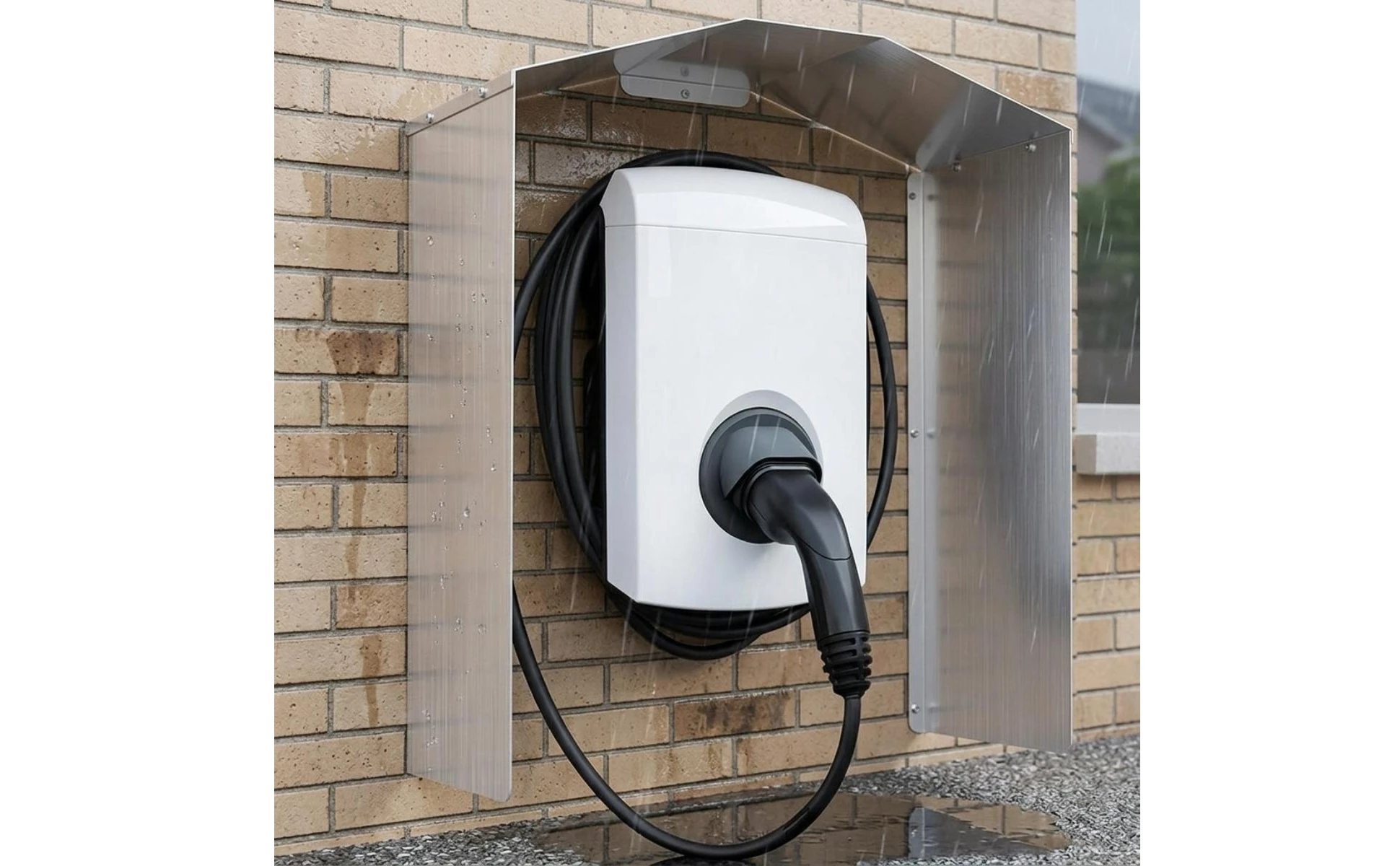 EV Charger Cover with Installation Kit Resistant Charging Station Cover Weather Guard Rustproof Defensive Hood Rust-Proof