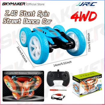 RC Stunt Car 2.4G Spin Dancing Car Double-sided Drive Music 360 Electric 4WD Car with LED Light Degree Rotation Kids Toys Boys