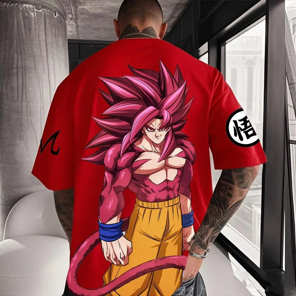 Dragon Ball Super Saiyan Goku T-shirt da uomo Anime Manica corta Graphic Tee Streetwear Casual Estate Magliette e camicette di grandi dimensioni Y2k Vestiti