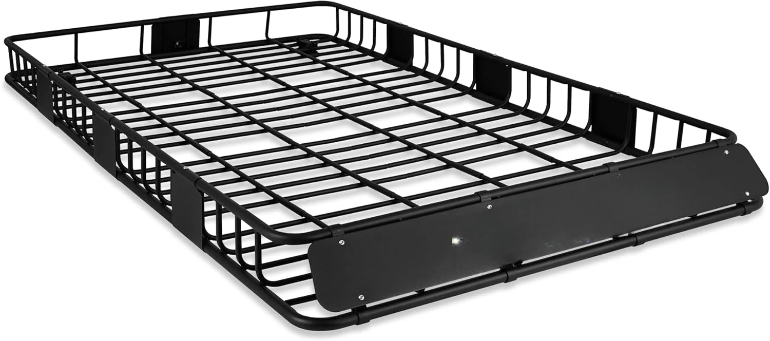 84 x 50 x 6 Inch Universal Extra Wide 150LB Heavy Duty Roof Rack Cargo with Extension Car Top Luggage Holder Carrier Basket