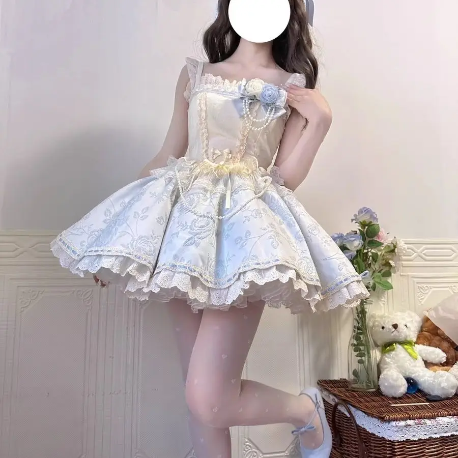 

Japan Girl Cute Pink Blue Lolita Jsk Gentle Lolita Style Dress 2026 New