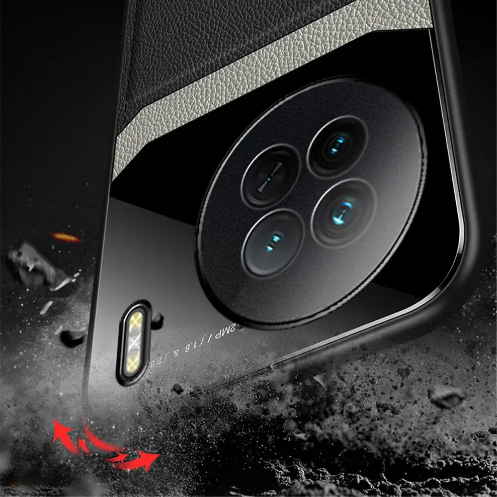 for Vivo X90 Pro Case Plexiglass Back Leather Cover on VivoX90 X90Pro Plus X 90 90X 5G Silicone Frame Bumper