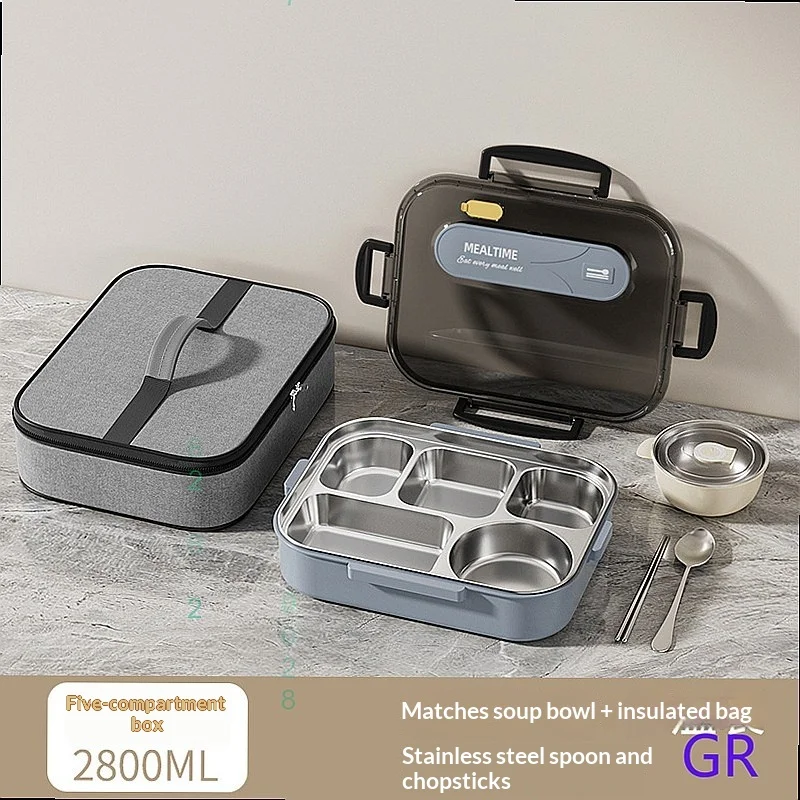 316 Stainless Steel Large Capacity Bento Box Microwave Safe Lunch Container for Students Office Workers