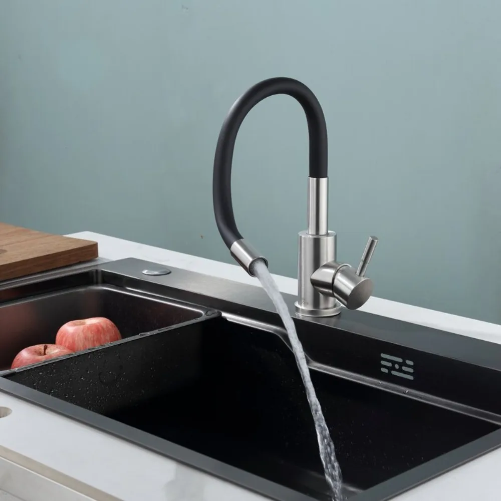 

Stainless Steel Kitchen Faucet Flexible Hose 360 Degree Rotating Water Mixer Tap Universal Swivel Sink Faucet Basin Application