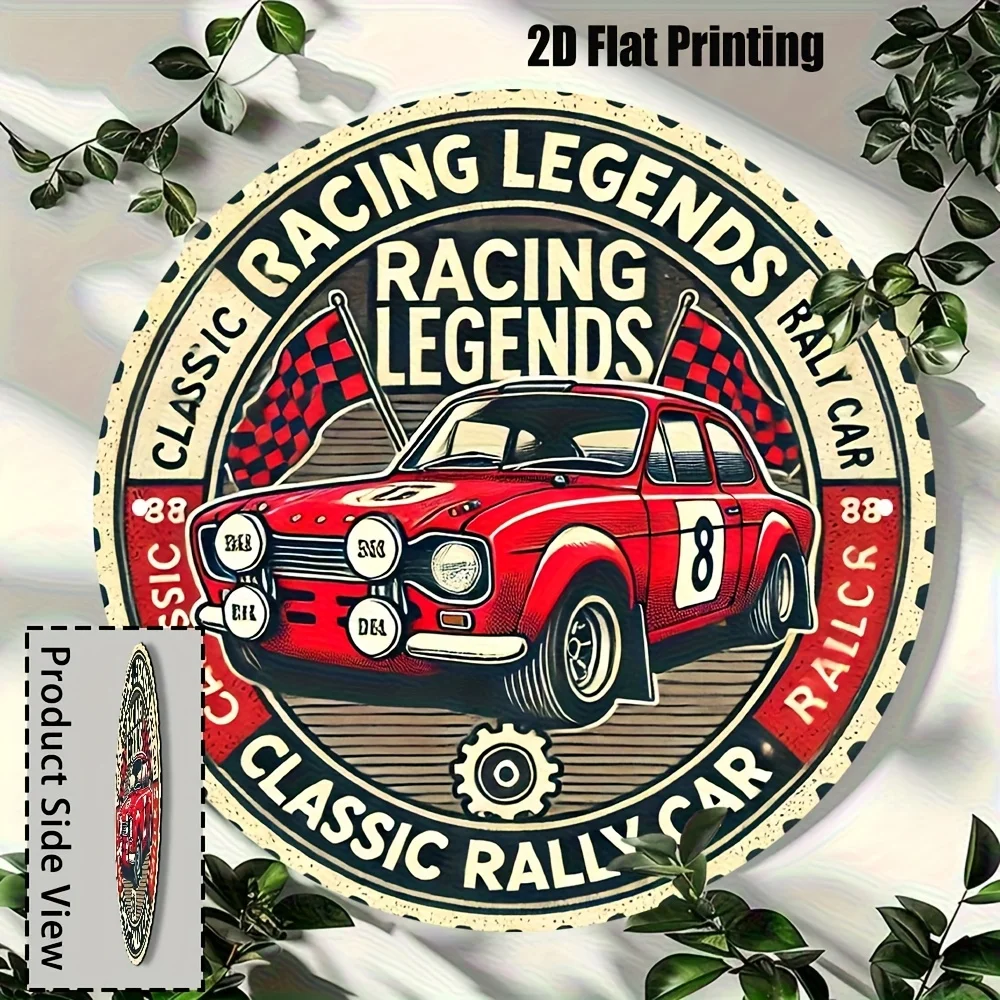 2D-Platzmodell, Einzelstück [2D-Platzmodell] Retro-Rennwagen Holzschild - klassische Rennsport-Legende Wanddekoration – Detail 2