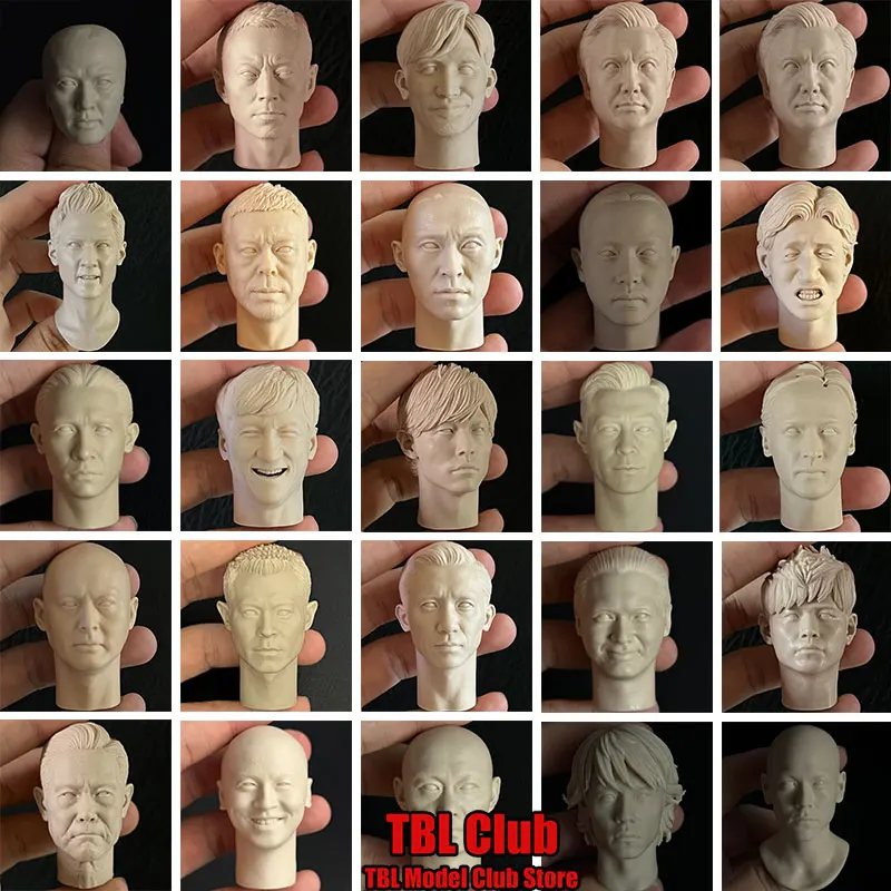 En Stock, soldado masculino sin pintar, escala 1/6, guapo asiático chino, modelo blanco de celebridad, cabeza esculpida, figura de acción de 12 pulgadas, muñeca