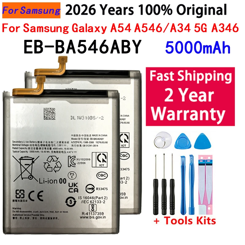 100% neue hochwertige Batterie EB-BA546ABY für Samsung A54 5G/A34 5G/A546/A25 5G/A35 5G Batterie Batteries Bateria + Werkzeuge