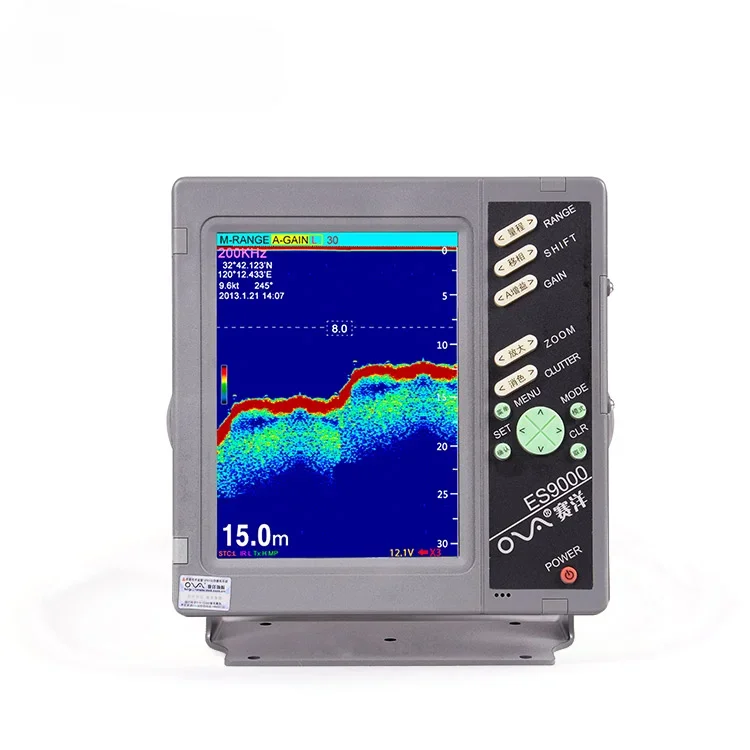 

10" Sonar Echo Sounder fish-finder marine depth sounder With Ultrasonic Transducer