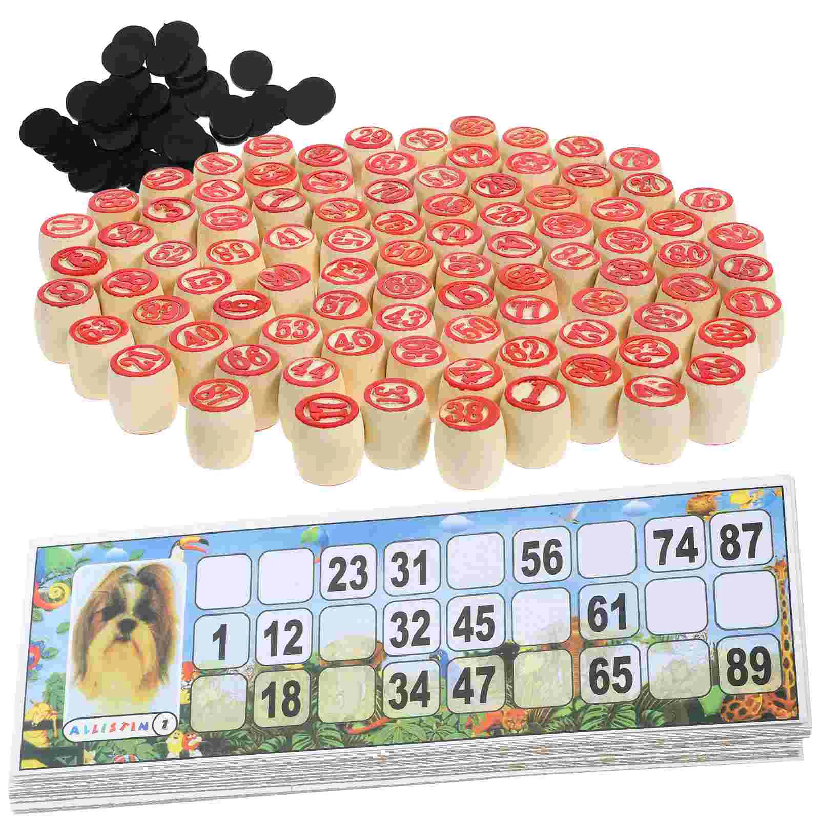 1 Set Russian Bingo Game Set for the Family Russian Lotto Board Game Kit Bingo Game Supplies Family Party Bingo Set