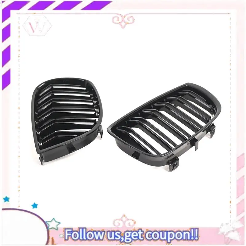 

Простая в использовании 1 пара для BMW E81 E87 1 серии E87 Pre-LCI 2004-2007, передняя решетка почек, глянцевая черная 51137077129 51137077130