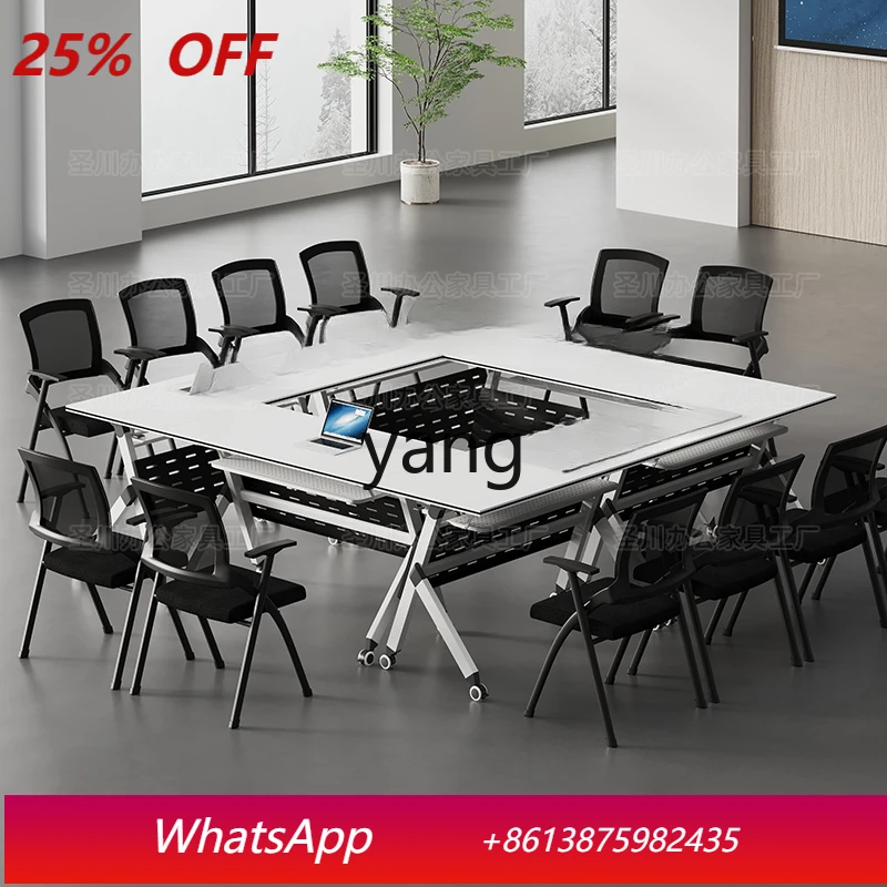 LMMmovable folding training table and chair combination multi-functional splicing strip table