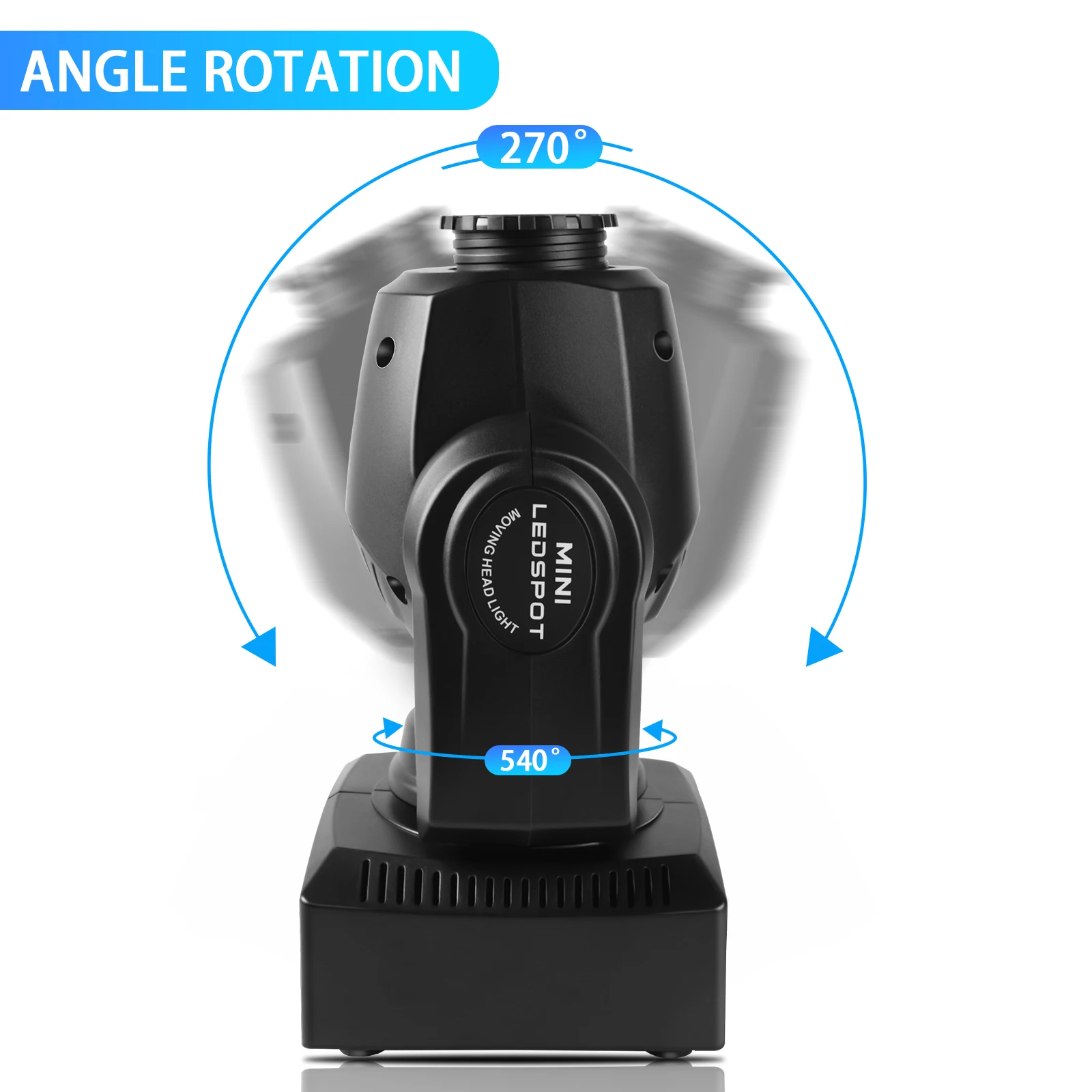 U'King 30W RGBW LED Luce a testa mobile 8Gobos 14 colori Luce da palco DMX512 Faretti attivato dal suono per illuminazione scenica per feste DJ